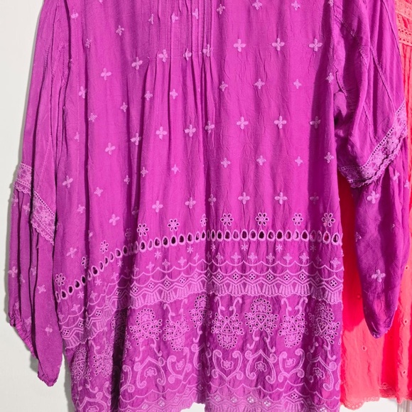 Johnny Was Embroidered Summer Top in Purple - Picture 5 of 6